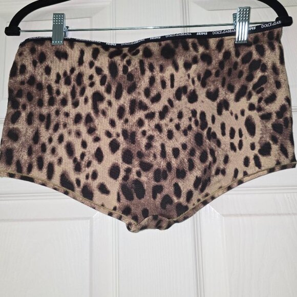 SKIMS x DOLCE & GABBANA Leopard Print Cotton Rib Tank & Boy Short Set Sz L NWT - Picture 7 of 9